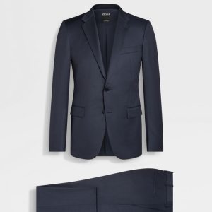 zenga 藍色搭海軍藍 multiseason 羊毛西裝 222065a2