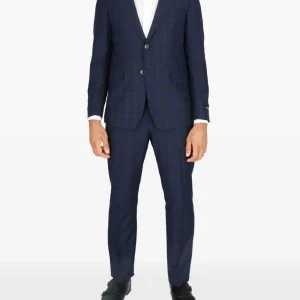 farfetch scotch & soda 格紋紐帶開合西裝套裝