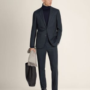 zenga 海軍藍 15milmil15 羊毛西裝 c22571