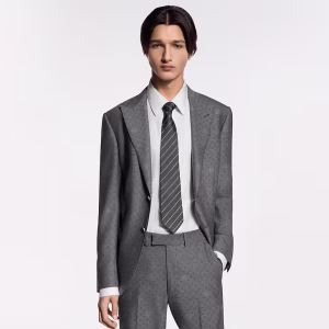 louis vuitton pinstripes micro flower 領帶 m98055